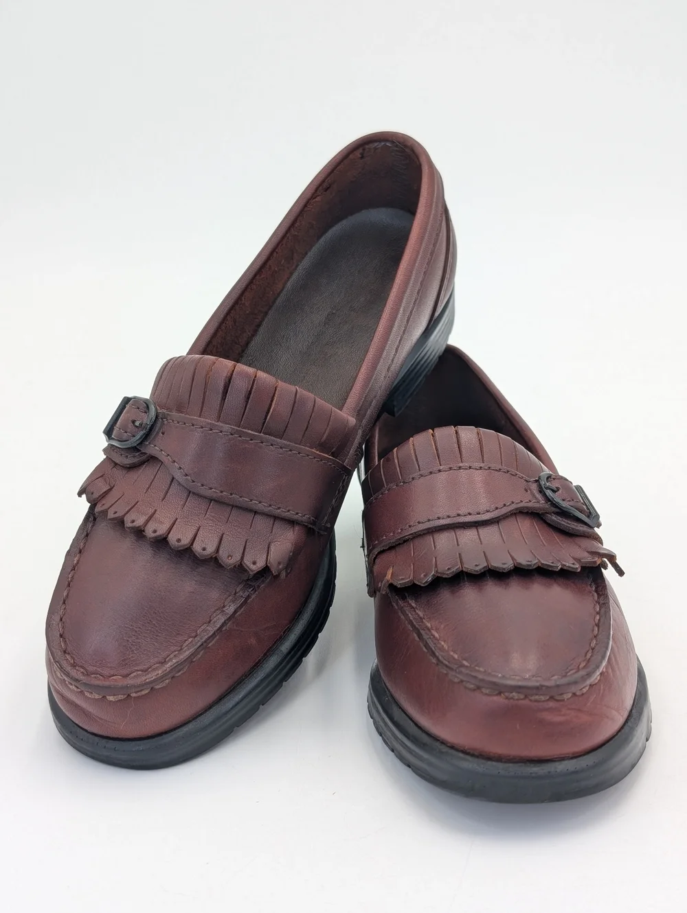 Eastland Women Sz 6M Rare Vintage Burgundy Cordovan Leather Kiltie Tassel Loafer